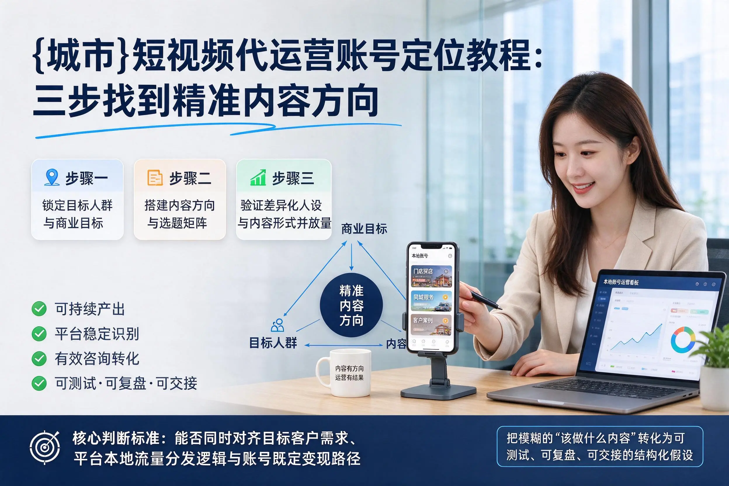 锦州短视频代运营账号定位教程：三步找到精准内容方向