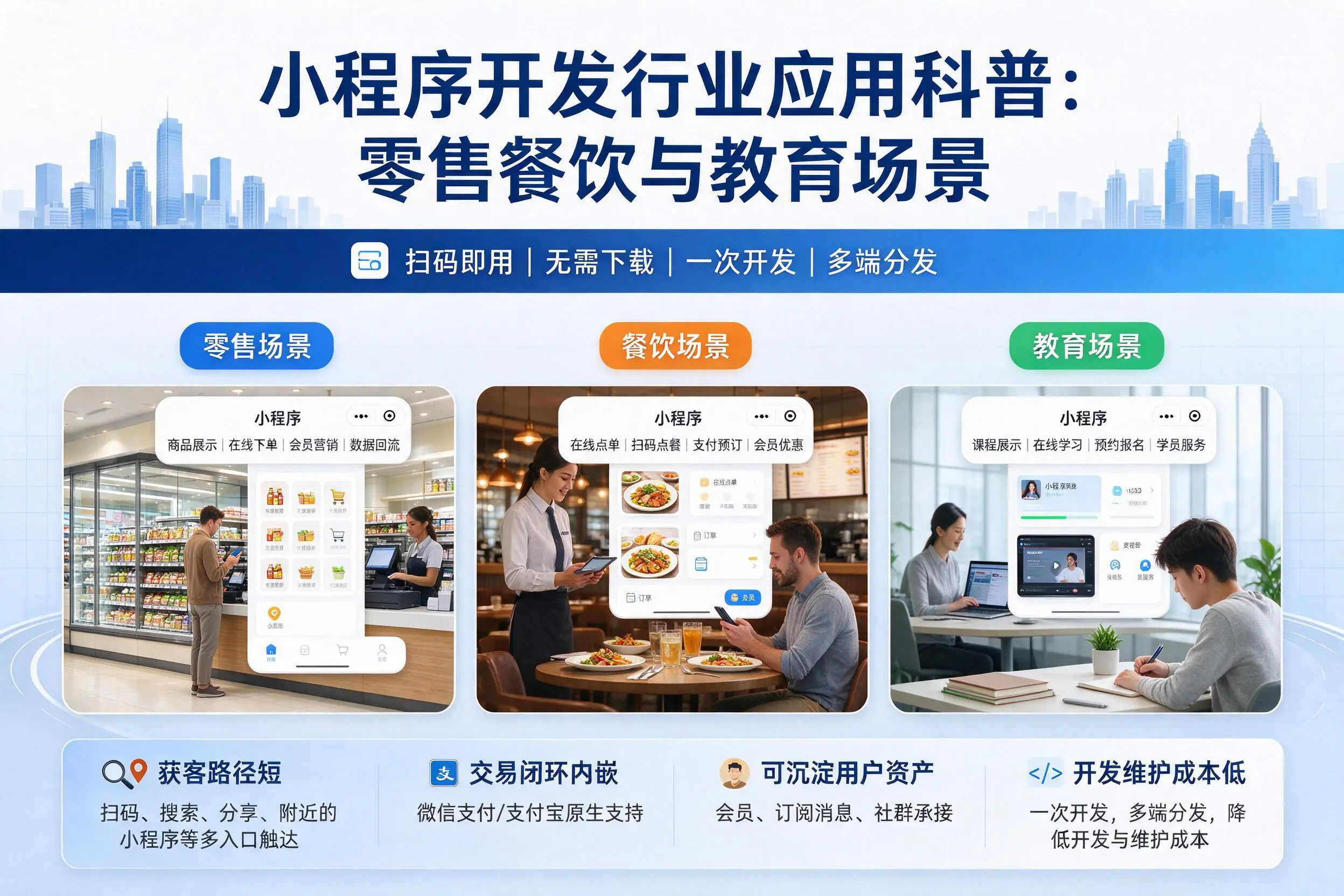 锦州小程序开发行业应用科普：零售餐饮与教育场景