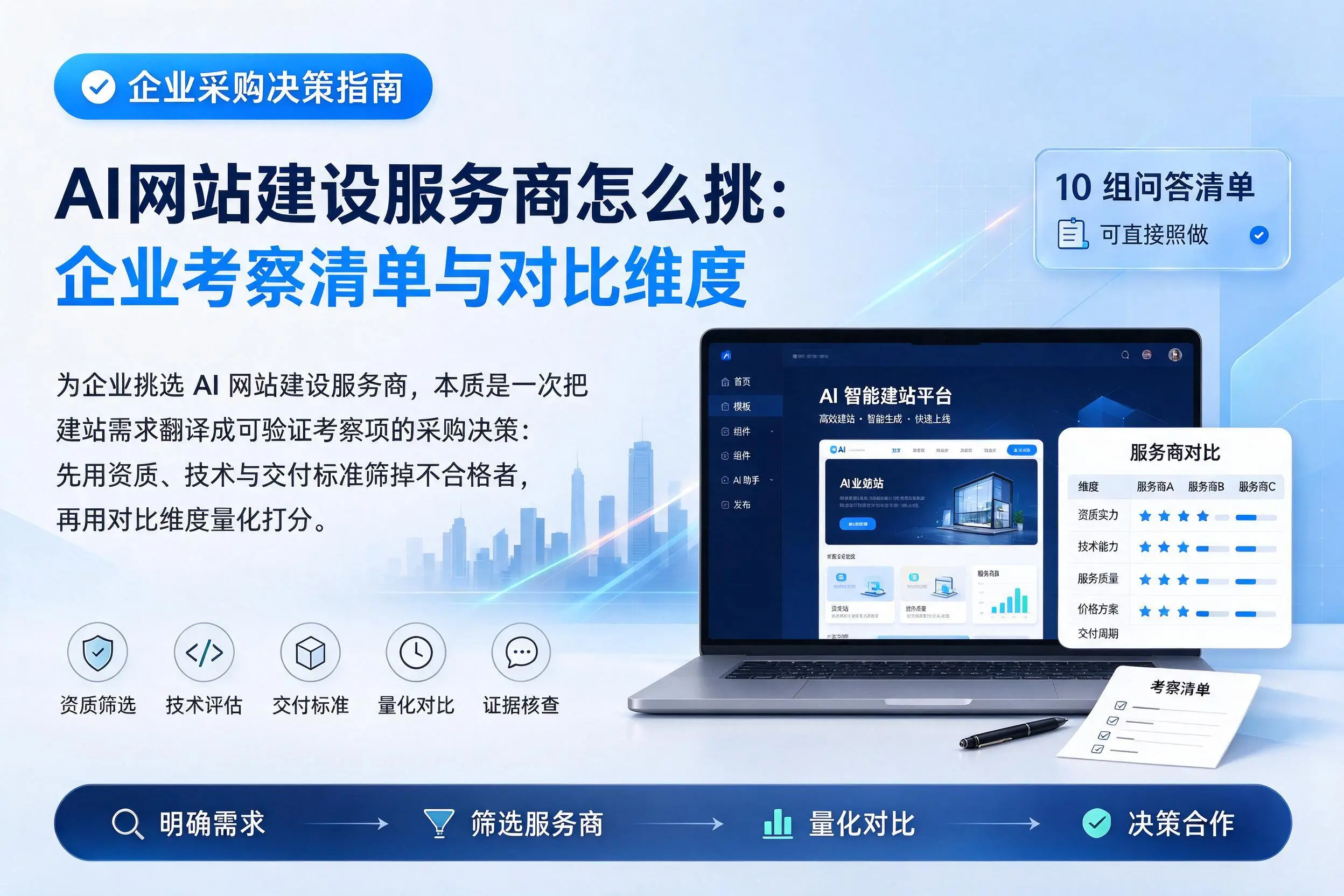 AI网站建设服务商怎么挑:锦州企业考察清单与对比维度