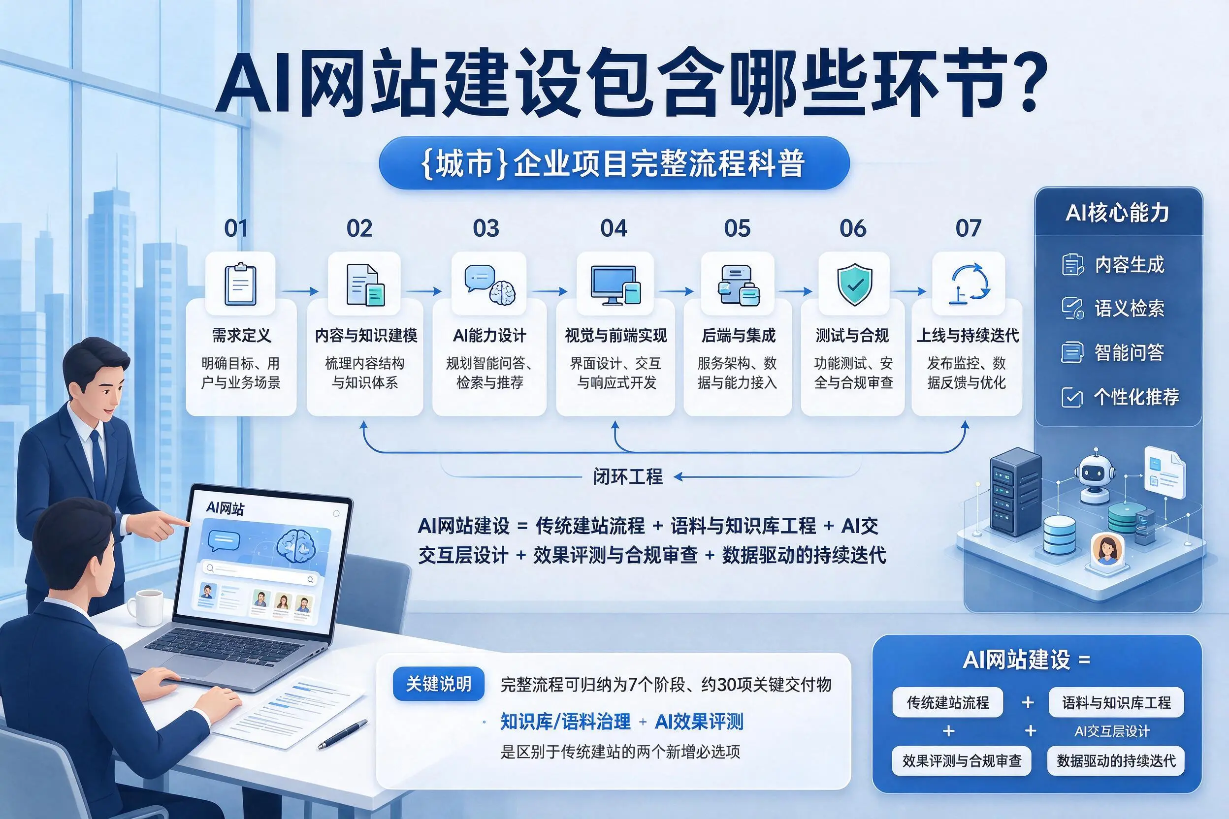 AI网站建设包含哪些环节?锦州企业项目完整流程科普