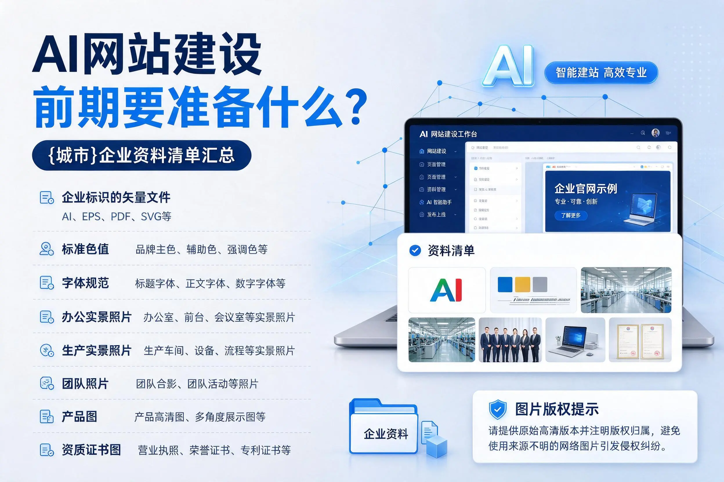 AI网站建设前期要准备什么?锦州企业资料清单汇总