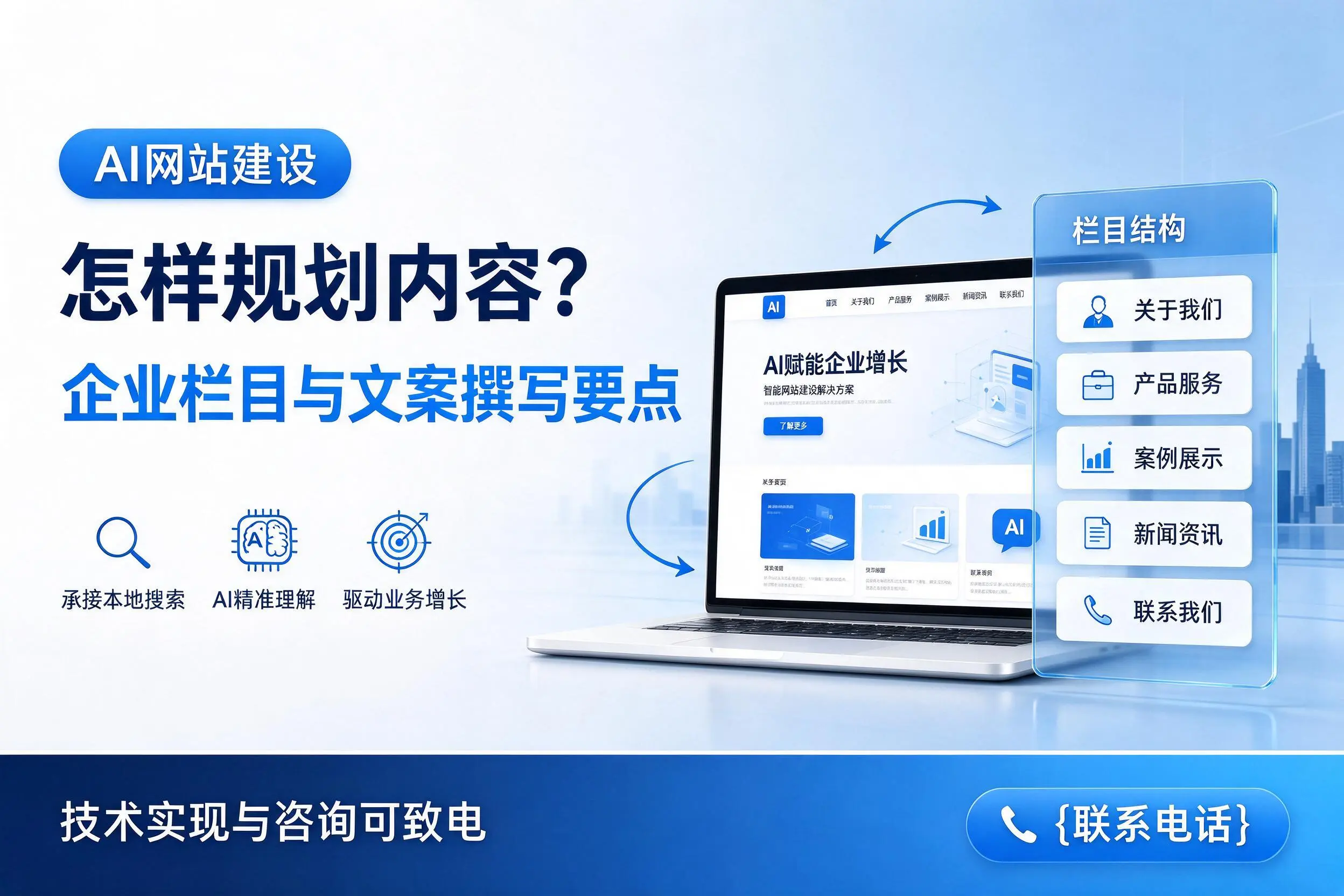 AI网站建设怎样规划内容?锦州企业栏目与文案撰写要点