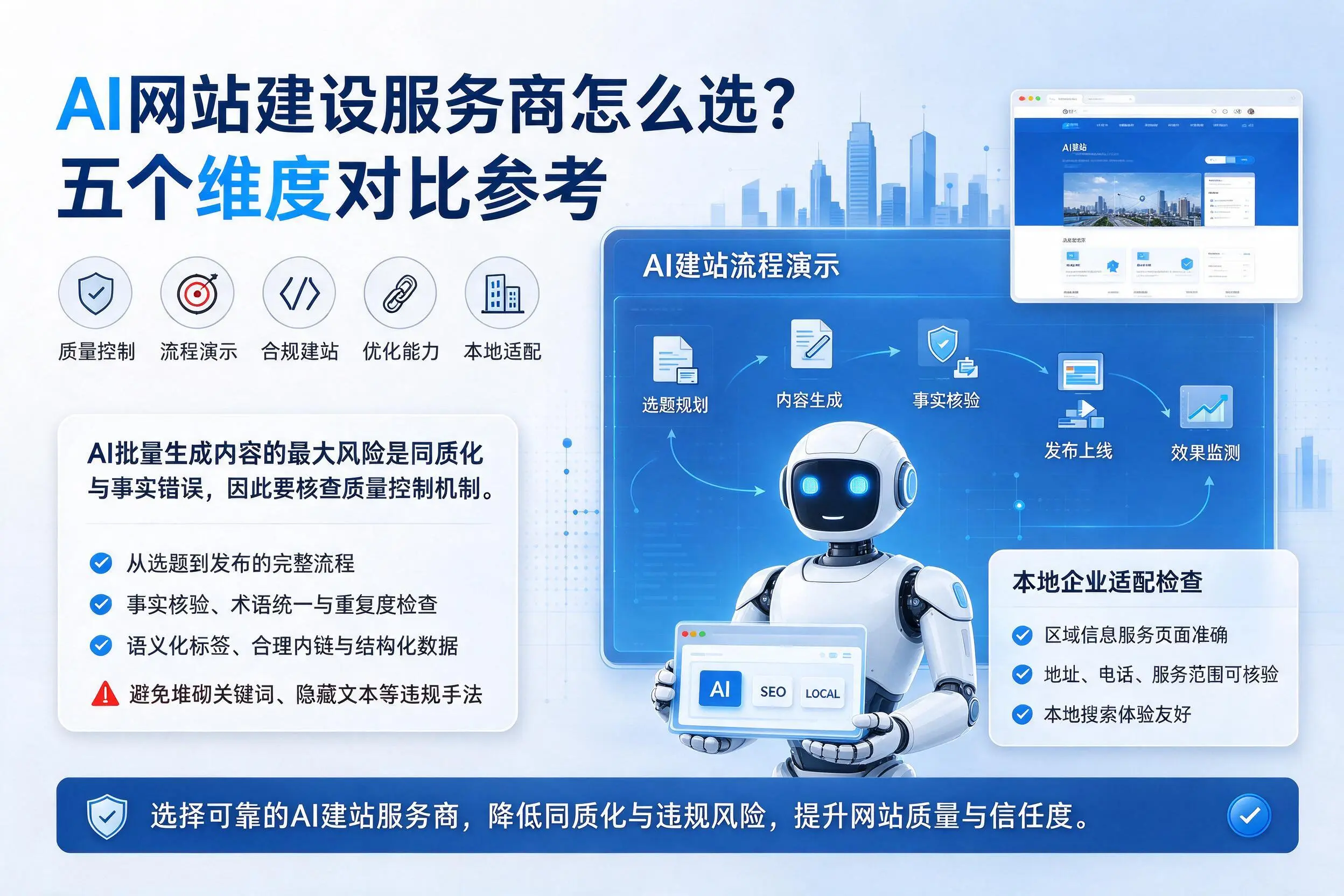 锦州AI网站建设服务商怎么选？五个维度对比参考